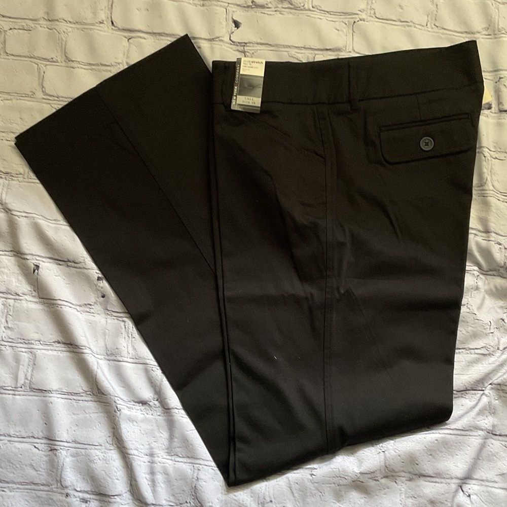 NWT Size 10 Tall New York & Company Black Women’s Dress Pants -Flat Front Button